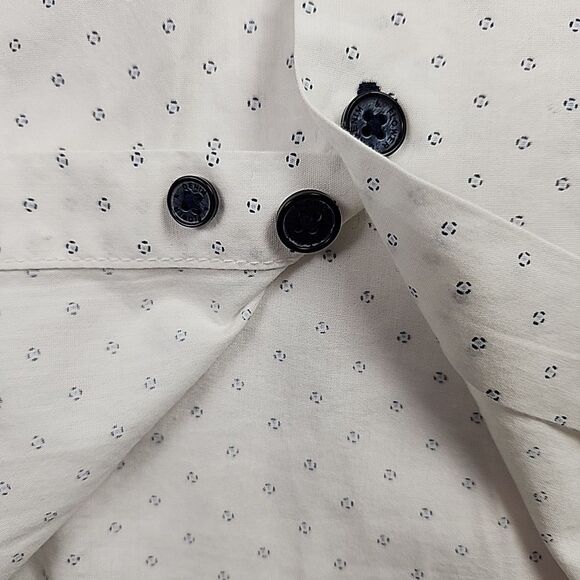 Denim & Flower Ricky Singh Mens White Blue Slim Fit Button Down XL Shirt - Picture 6 of 11